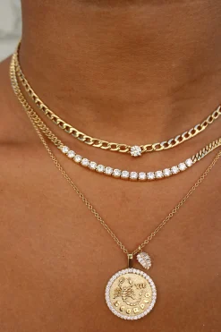 Outlet SCORPIO ZODIAC COIN PENDANT WITH DIAMOND FRAME Pendants|Zodiac Coins
