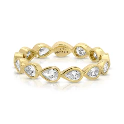 Best Sale SIDEWAYS BEZELED PEAR DIAMOND RING Stacking