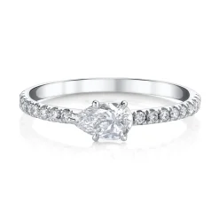 Store SIDEWAYS PEAR DIAMOND PAVE RING Stacking
