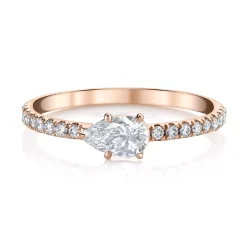 Store SIDEWAYS PEAR DIAMOND PAVE RING Stacking