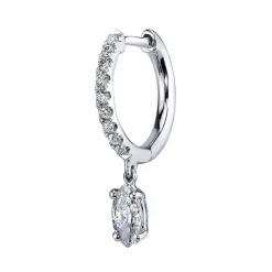 Outlet SINGLE DIAMOND HUGGIE WITH MARQUISE DIAMOND DROP Huggies