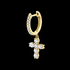 New SINGLE DIAMOND HUGGIE WITH DIAMOND CROSS Huggies