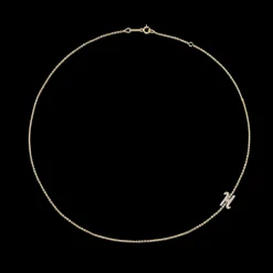 Fashion SINGLE DIAMOND INITIAL NECKLACE Diamond Initial