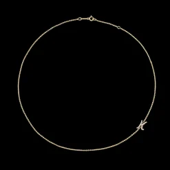 Fashion SINGLE DIAMOND INITIAL NECKLACE Diamond Initial