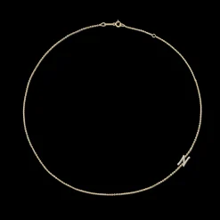 Fashion SINGLE DIAMOND INITIAL NECKLACE Diamond Initial