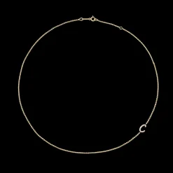 Fashion SINGLE DIAMOND INITIAL NECKLACE Diamond Initial
