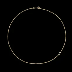 Fashion SINGLE DIAMOND INITIAL NECKLACE Diamond Initial