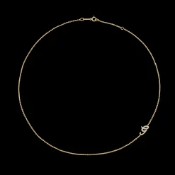 Fashion SINGLE DIAMOND INITIAL NECKLACE Diamond Initial