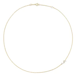 Fashion SINGLE DIAMOND INITIAL NECKLACE Diamond Initial