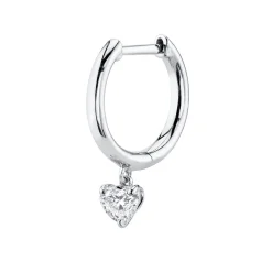 Clearance SINGLE HUGGIE WITH HEART DIAMOND DROP Huggies