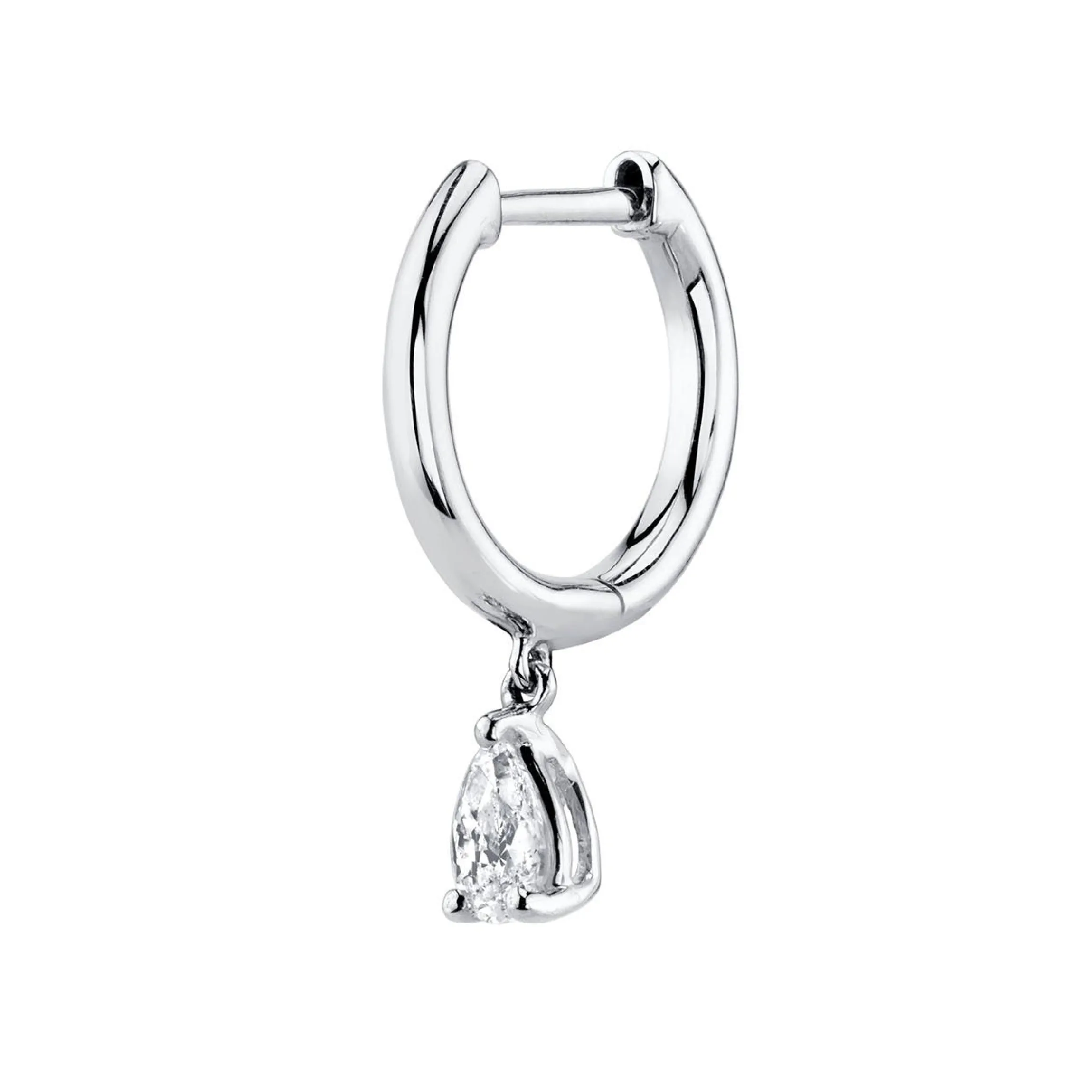 Online SINGLE HUGGIE WITH PEAR DIAMOND DROP Huggies