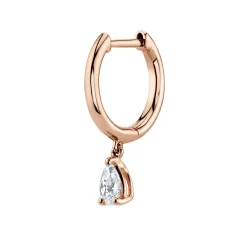Online SINGLE HUGGIE WITH PEAR DIAMOND DROP Huggies