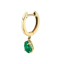 Discount SINGLE HUGGIE WITH PEAR-SHAPED EMERALD DROP Huggies