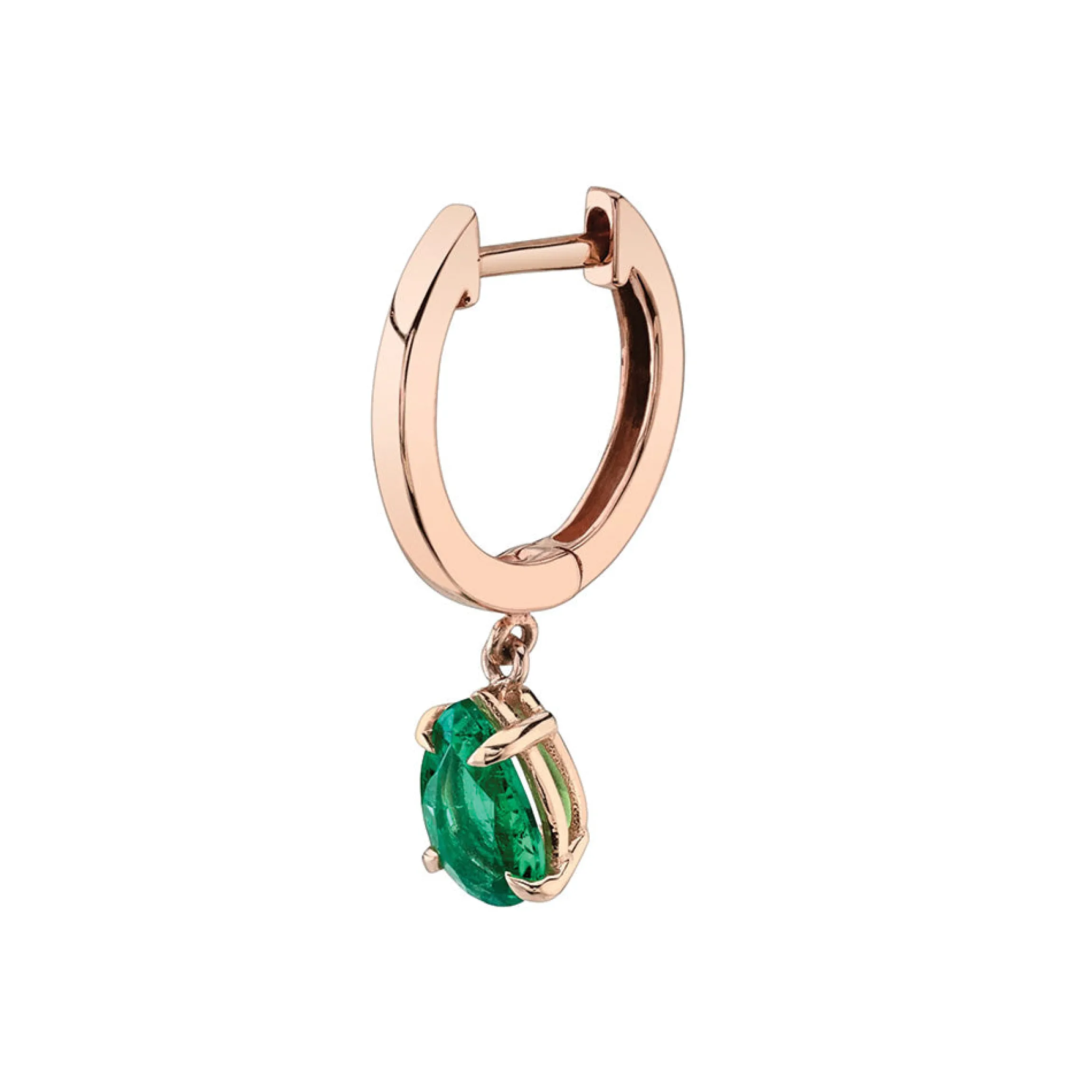 Discount SINGLE HUGGIE WITH PEAR-SHAPED EMERALD DROP Huggies