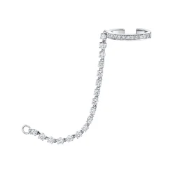 Store SINGLE ROW DIAMOND EAR CUFF WITH ROPE DIAMOND CHAIN Ear Cuffs