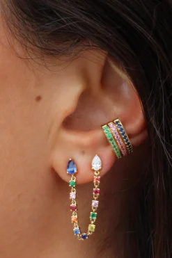 Flash Sale SINGLE ROW PINK SAPPHIRE EAR CUFF Ear Cuffs