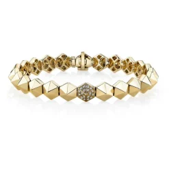 Cheap SIX-SIDED SPIKE BRACELET WITH ONE DIAMOND SPIKE Spikes