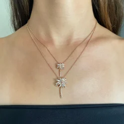 Hot SMALL DIAMOND PALM TREE PENDANT Pendants