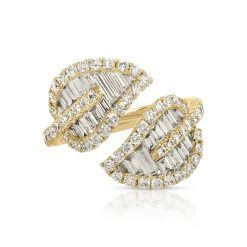 Cheap SMALL LEAF DIAMOND RING Leaf