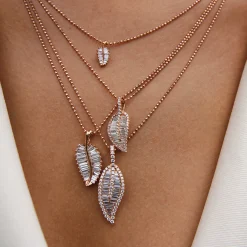 Outlet SMALL PALM LEAF DIAMOND NECKLACE Pendants
