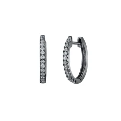 Discount SMALL WHITE DIAMOND HUGGIES IN BLACK GOLD Huggies