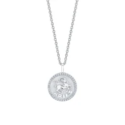 Flash Sale SMALL ZODIAC COIN PENDANT WITH DIAMOND FRAME Pendants|Zodiac Coins