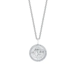 Flash Sale SMALL ZODIAC COIN PENDANT WITH DIAMOND FRAME Pendants|Zodiac Coins