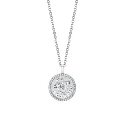 Flash Sale SMALL ZODIAC COIN PENDANT WITH DIAMOND FRAME Pendants|Zodiac Coins