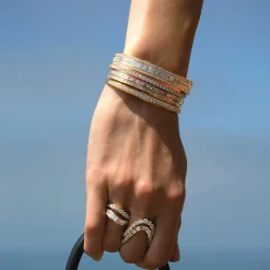 Flash Sale STACKED DIAMOND OVAL BANGLE Bangles