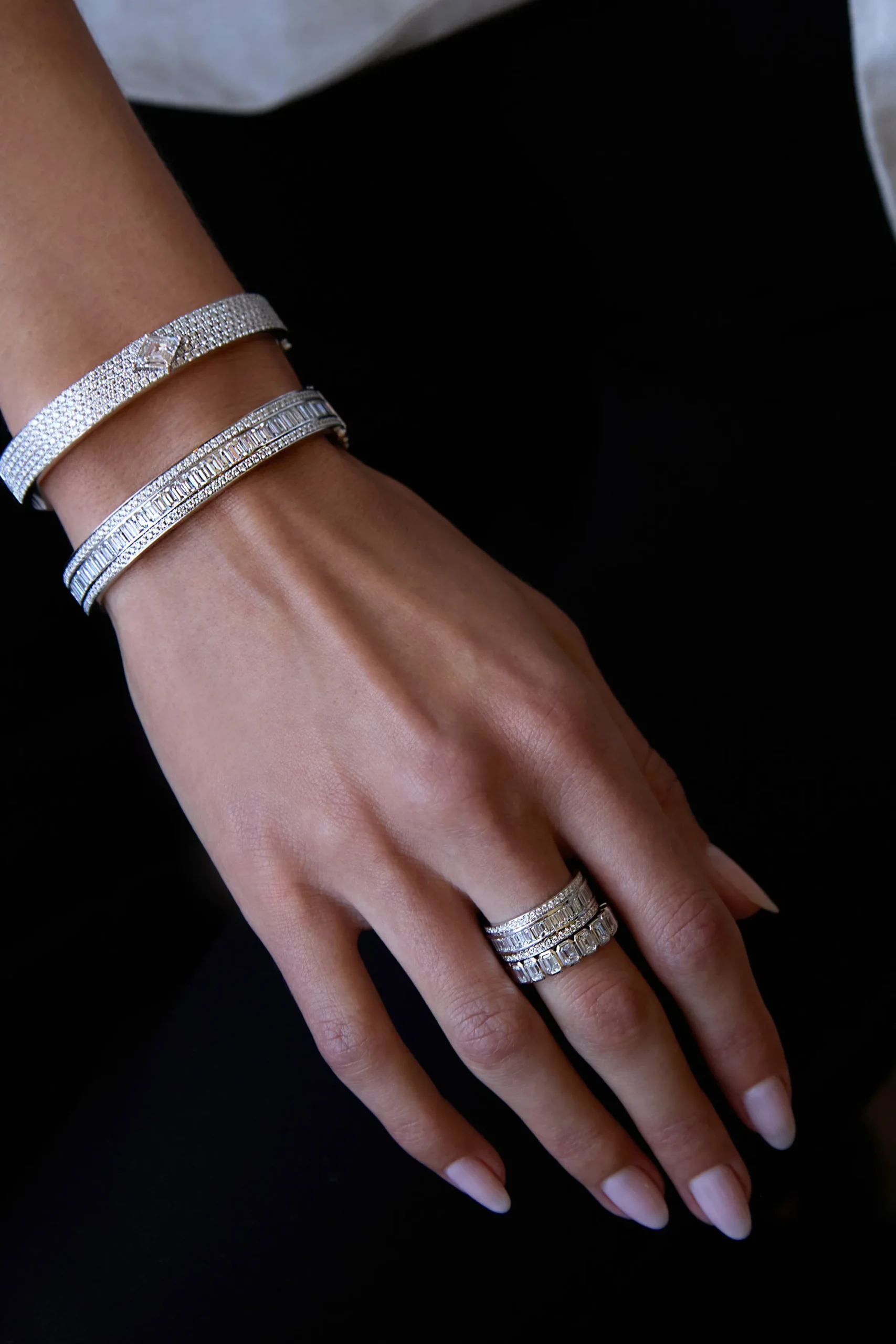 Hot STACKED DIAMOND RING Stacking