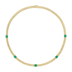 Online THIN ZOE CHOKER WITH SQUARE CUT EMERALDS Chokers