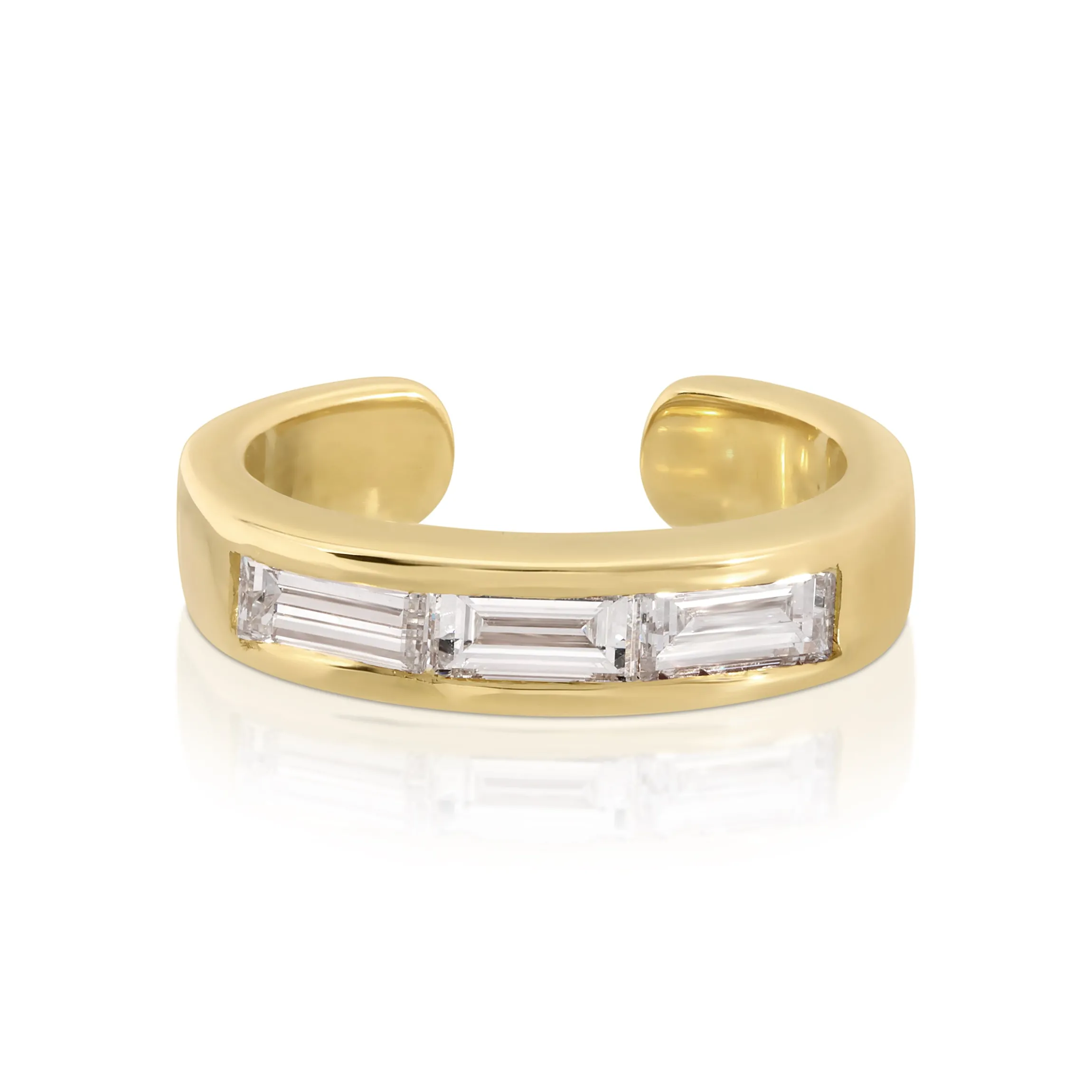 Outlet THREE BAGUETTE DIAMOND EAR CUFF Ear Cuffs