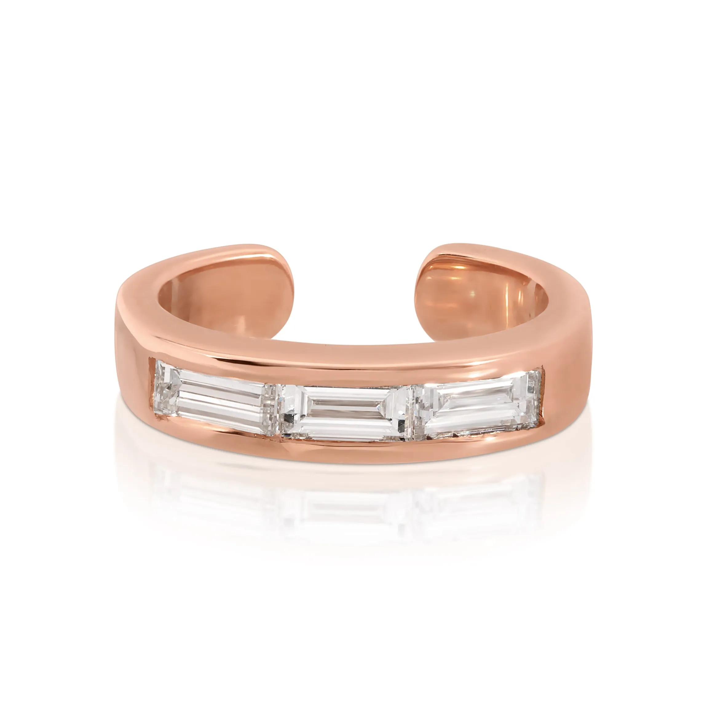 Outlet THREE BAGUETTE DIAMOND EAR CUFF Ear Cuffs
