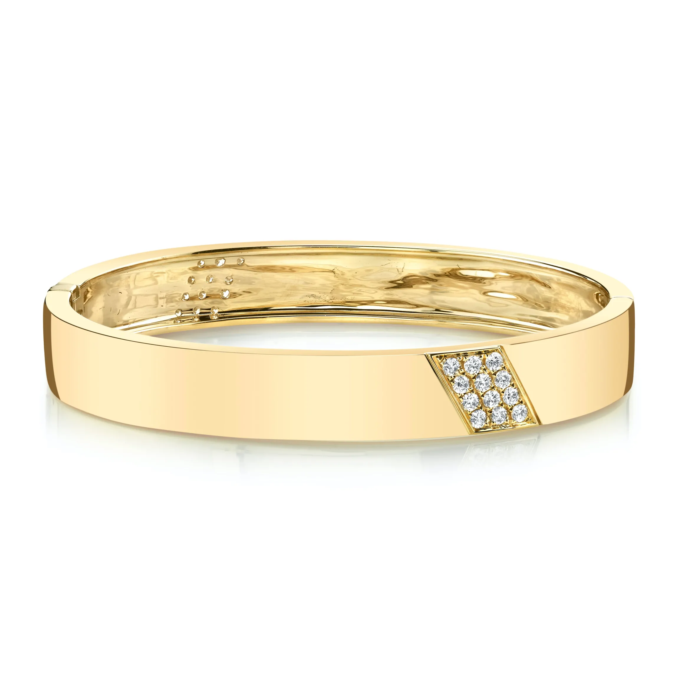 Fashion THREE ROW DIAGONAL DIAMOND STRIPE BRACELET Bangles