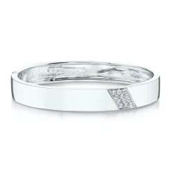 Fashion THREE ROW DIAGONAL DIAMOND STRIPE BRACELET Bangles