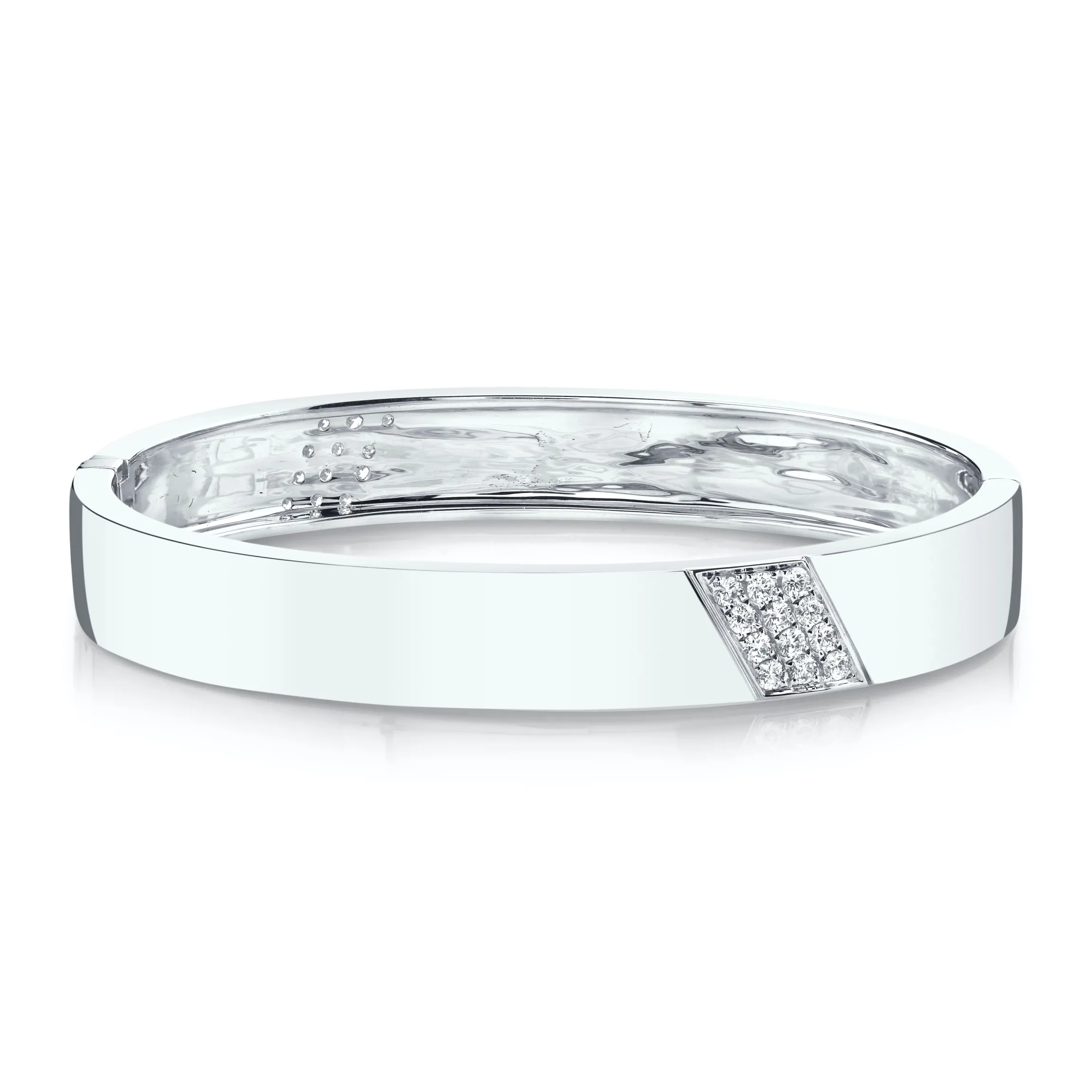 Fashion THREE ROW DIAGONAL DIAMOND STRIPE BRACELET Bangles