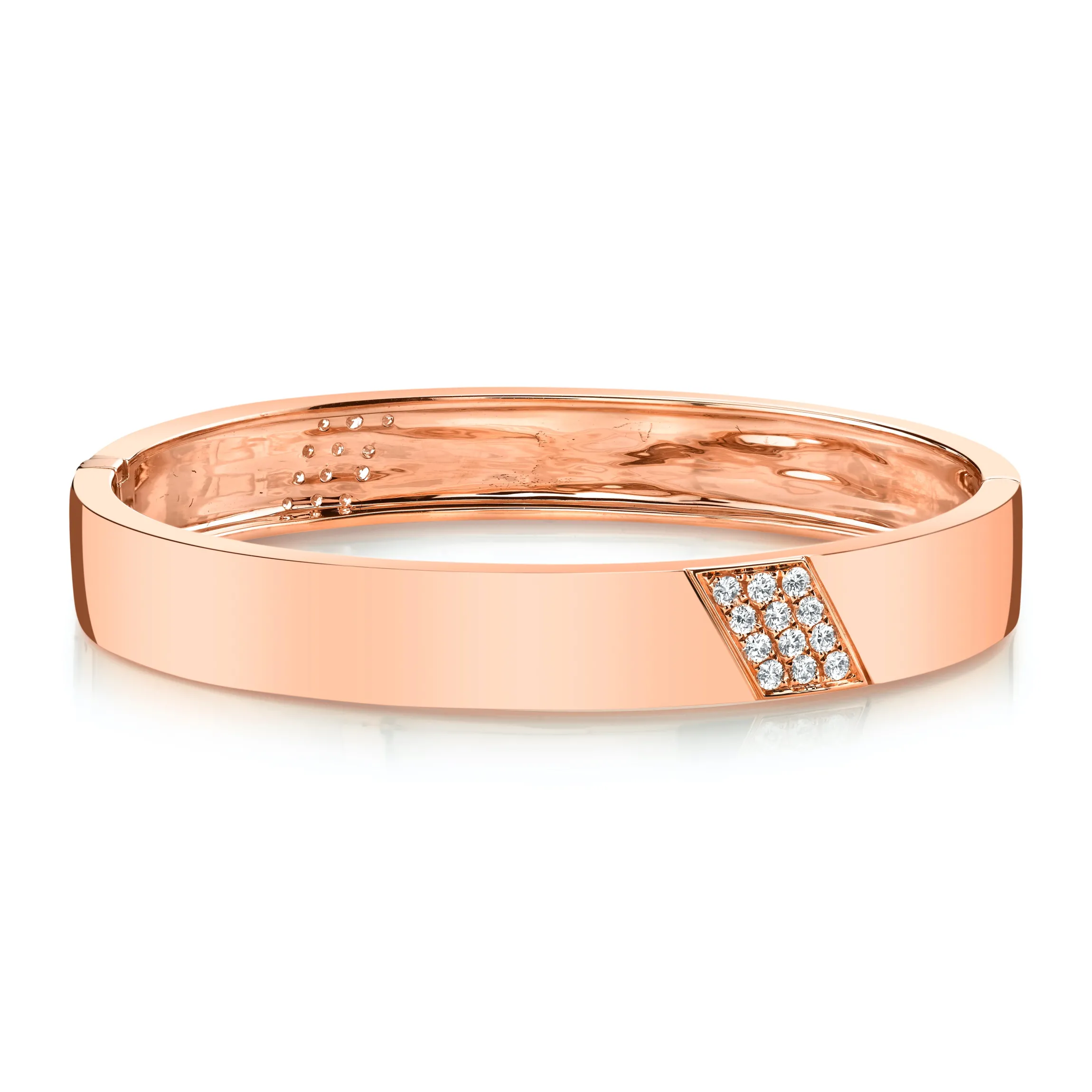 Fashion THREE ROW DIAGONAL DIAMOND STRIPE BRACELET Bangles