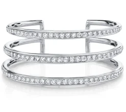 Cheap THREE ROW DIAMOND CUFF Cuffs