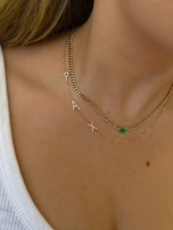 Discount TRIPLE DIAMOND INITIAL NECKLACE Diamond Initial