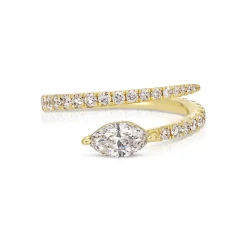 Online TWO ROW DIAMOND COIL RING WITH MARQUISE DIAMOND Coil