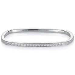 Clearance TWO ROW DIAMOND SQUARE BANGLE Bangles