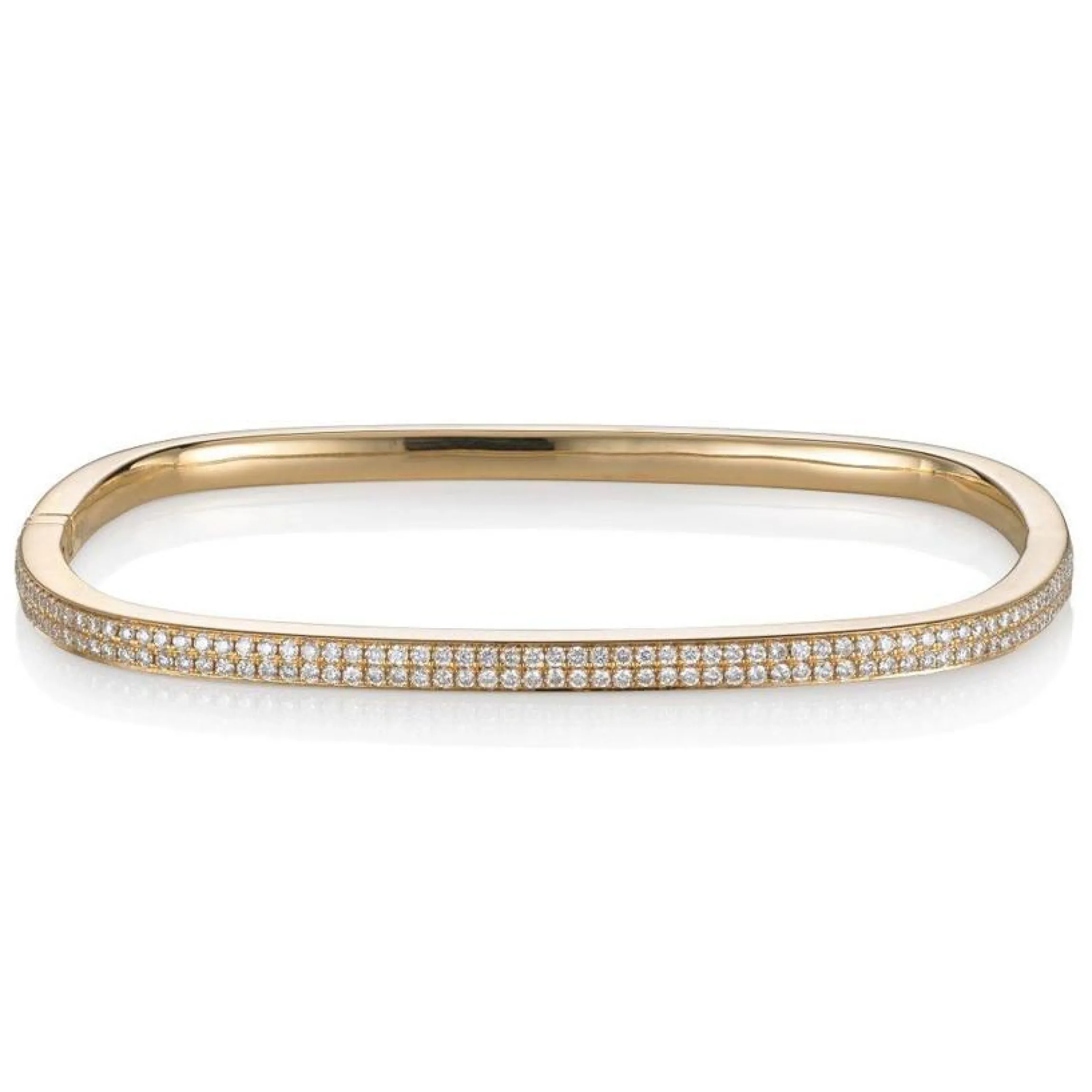 Clearance TWO ROW DIAMOND SQUARE BANGLE Bangles