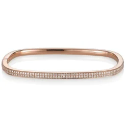 Clearance TWO ROW DIAMOND SQUARE BANGLE Bangles