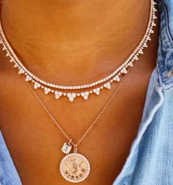 Cheap VIRGO ZODIAC COIN PENDANT WITH DIAMOND FRAME Pendants|Zodiac Coins