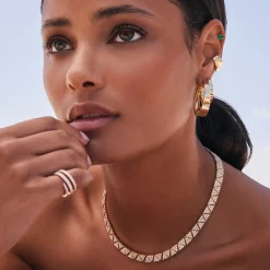 Hot WIDE PAVE DIAMOND CLEO CHOKER Chokers