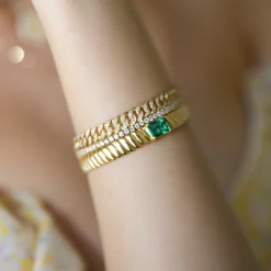 Hot ZOE BRACELET WITH EMERALD CENTER 1.44 One Of A Kind
